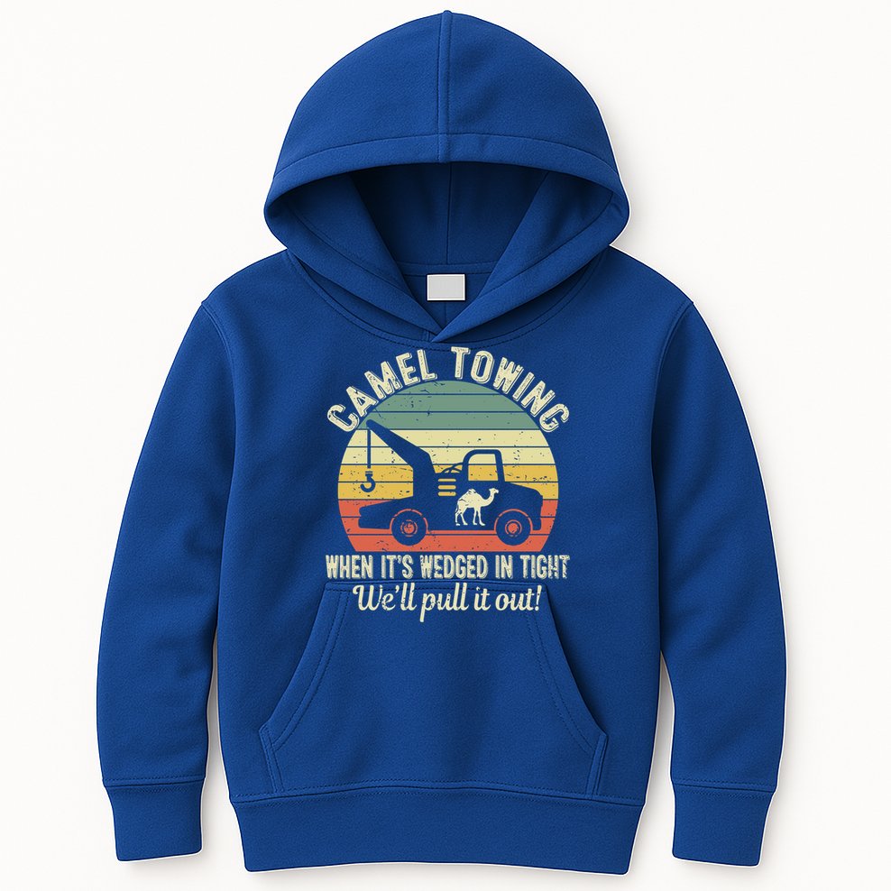 Camel Towing Vintage Tow Truck Retro Funny Adult Humor Cute Gift Kids Hoodie