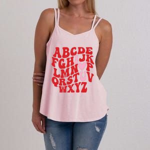 Cute Teacher Valentine Teacher Alphabet Women's Strappy Tank