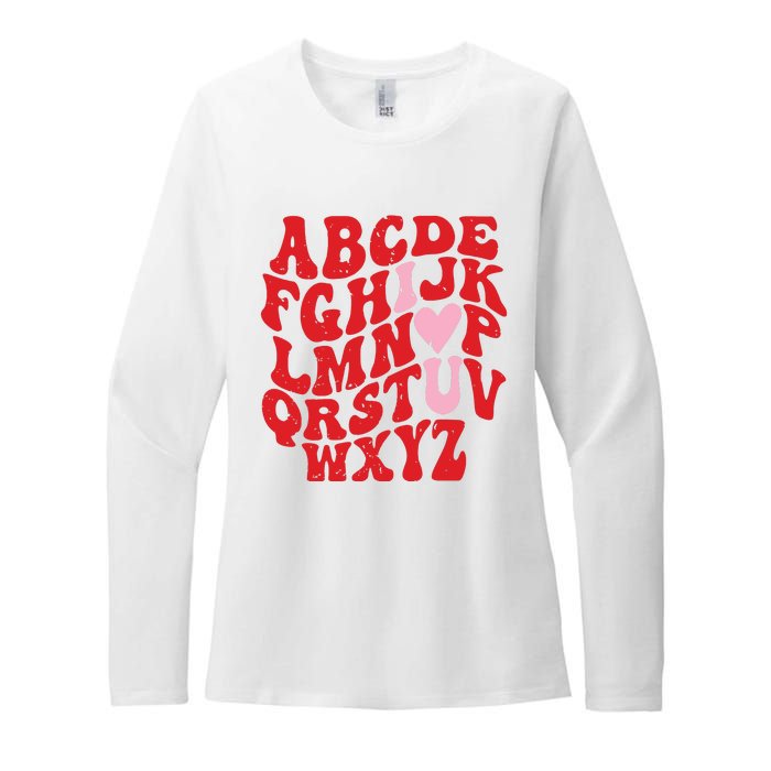 Cute Teacher Valentine Teacher Alphabet Womens CVC Long Sleeve Shirt