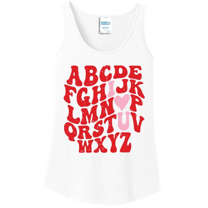 Cute Teacher Valentine Teacher Alphabet Ladies Essential Tank