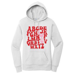 Cute Teacher Valentine Teacher Alphabet Women's Pullover Hoodie