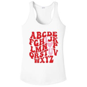 Cute Teacher Valentine Teacher Alphabet Ladies PosiCharge Competitor Racerback Tank