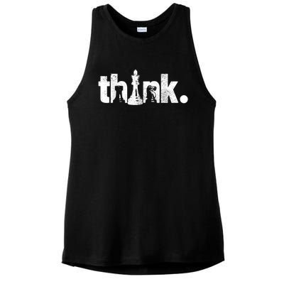 Chess Think Vintage Chess Master Club Chess Player Ladies PosiCharge Tri-Blend Wicking Tank