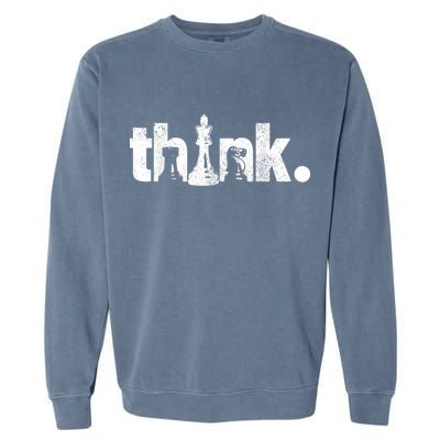 Chess Think Vintage Chess Master Club Chess Player Garment-Dyed Sweatshirt