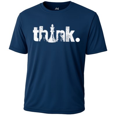 Chess Think Vintage Chess Master Club Chess Player Performance Shirt