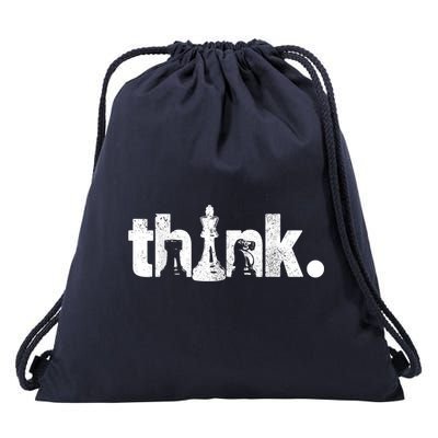 Chess Think Vintage Chess Master Club Chess Player Drawstring Bag