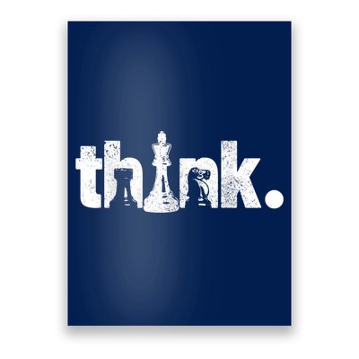 Chess Think Vintage Chess Master Club Chess Player Poster