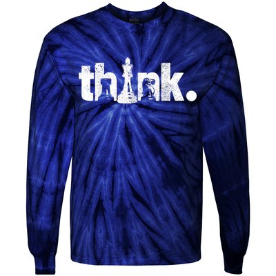 Chess Think Vintage Chess Master Club Chess Player Tie-Dye Long Sleeve Shirt