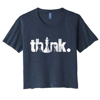 Chess Think Vintage Chess Master Club Chess Player Crop Top