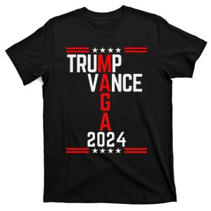 Classic Trump Vance 2024 Retro Stripe Trump Jd Vance Maga T-Shirt