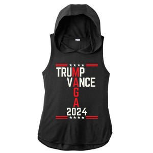 Classic Trump Vance 2024 Retro Stripe Trump Jd Vance Maga Ladies PosiCharge Tri-Blend Wicking Draft Hoodie Tank