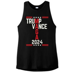 Classic Trump Vance 2024 Retro Stripe Trump Jd Vance Maga Ladies PosiCharge Tri-Blend Wicking Tank