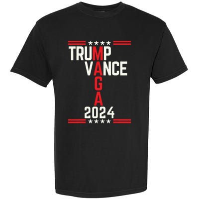 Classic Trump Vance 2024 Retro Stripe Trump Jd Vance Maga Garment-Dyed Heavyweight T-Shirt