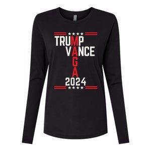 Classic Trump Vance 2024 Retro Stripe Trump Jd Vance Maga Womens Cotton Relaxed Long Sleeve T-Shirt