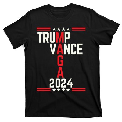 Classic Trump Vance 2024 Retro Stripe Trump Jd Vance Maga T-Shirt