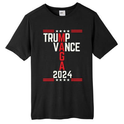 Classic Trump Vance 2024 Retro Stripe Trump Jd Vance Maga Tall Fusion ChromaSoft Performance T-Shirt