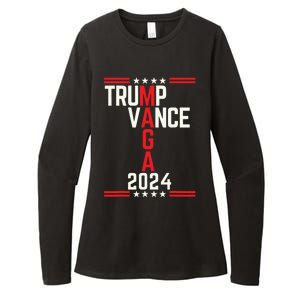 Classic Trump Vance 2024 Retro Stripe Trump Jd Vance Maga Womens CVC Long Sleeve Shirt