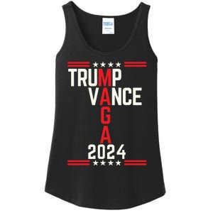 Classic Trump Vance 2024 Retro Stripe Trump Jd Vance Maga Ladies Essential Tank