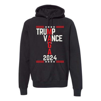 Classic Trump Vance 2024 Retro Stripe Trump Jd Vance Maga Premium Hoodie