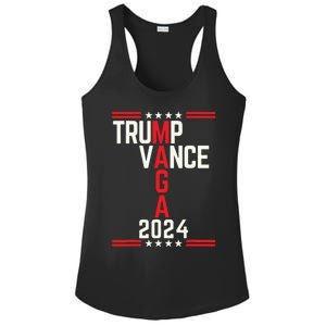 Classic Trump Vance 2024 Retro Stripe Trump Jd Vance Maga Ladies PosiCharge Competitor Racerback Tank