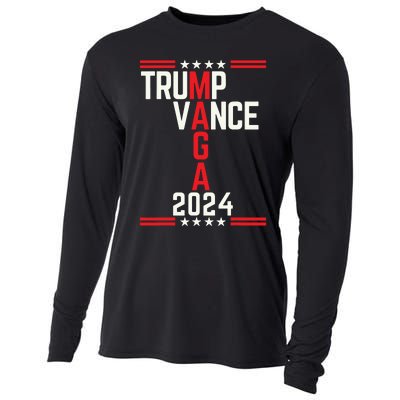 Classic Trump Vance 2024 Retro Stripe Trump Jd Vance Maga Cooling Performance Long Sleeve Crew