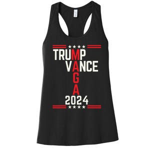 Classic Trump Vance 2024 Retro Stripe Trump Jd Vance Maga Women's Racerback Tank