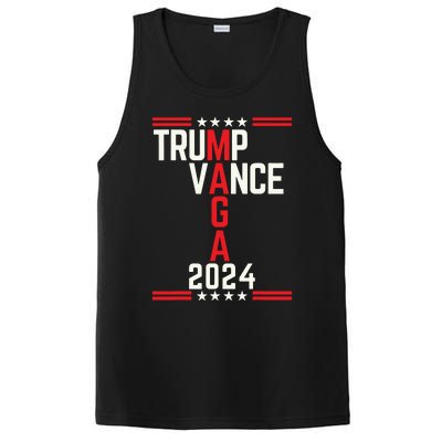 Classic Trump Vance 2024 Retro Stripe Trump Jd Vance Maga PosiCharge Competitor Tank