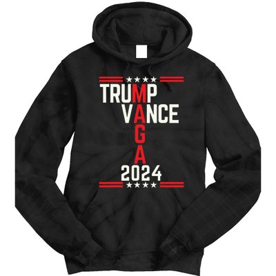 Classic Trump Vance 2024 Retro Stripe Trump Jd Vance Maga Tie Dye Hoodie