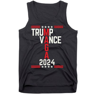 Classic Trump Vance 2024 Retro Stripe Trump Jd Vance Maga Tank Top