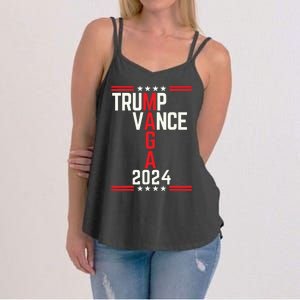 Classic Trump Vance 2024 Retro Stripe Trump Jd Vance Maga Women's Strappy Tank