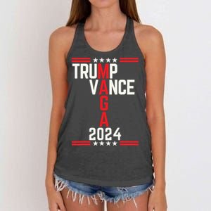 Classic Trump Vance 2024 Retro Stripe Trump Jd Vance Maga Women's Knotted Racerback Tank