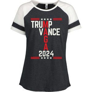 Classic Trump Vance 2024 Retro Stripe Trump Jd Vance Maga Enza Ladies Jersey Colorblock Tee