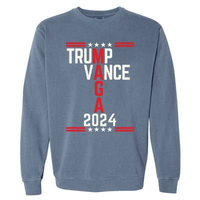 Classic Trump Vance 2024 Retro Stripe Trump Jd Vance Maga Garment-Dyed Sweatshirt