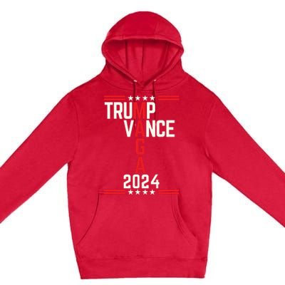 Classic Trump Vance 2024 Retro Stripe Trump Jd Vance Maga Premium Pullover Hoodie