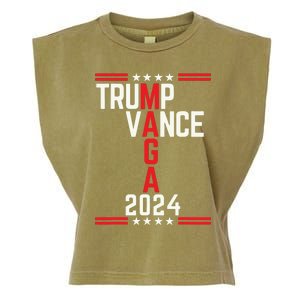 Classic Trump Vance 2024 Retro Stripe Trump Jd Vance Maga Garment-Dyed Women's Muscle Tee