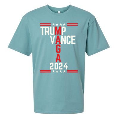 Classic Trump Vance 2024 Retro Stripe Trump Jd Vance Maga Sueded Cloud Jersey T-Shirt