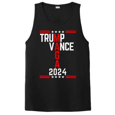 Classic Trump Vance 2024 Retro Stripe Trump Jd Vance Maga PosiCharge Competitor Tank