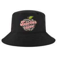 Cute Teacher Vibes Leopard Print Apple Cool Comfort Performance Bucket Hat