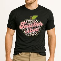 Cute Teacher Vibes Leopard Print Apple Performance Shirt