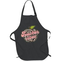 Cute Teacher Vibes Leopard Print Apple Apron