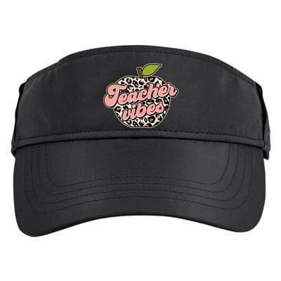 Cute Teacher Vibes Leopard Print Apple Adult Drive Performance Visor