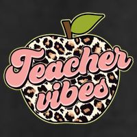 Cute Teacher Vibes Leopard Print Apple Adult Drive Performance Visor