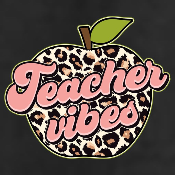 Cute Teacher Vibes Leopard Print Apple Adult Drive Performance Visor