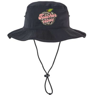 Cute Teacher Vibes Leopard Print Apple Bucket Hat