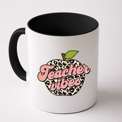 Cute Teacher Vibes Leopard Print Apple Mug