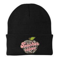Cute Teacher Vibes Leopard Print Apple Beanie