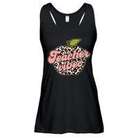 Cute Teacher Vibes Leopard Print Apple Ladies Essential Flowy Tank