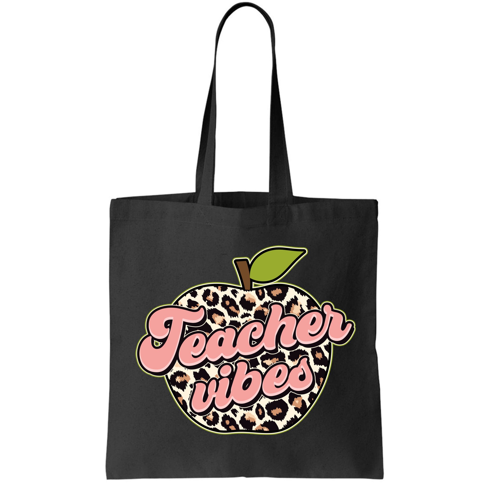 Cute Teacher Vibes Leopard Print Apple Bag