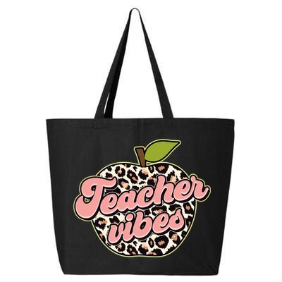 Cute Teacher Vibes Leopard Print Apple 25L Jumbo Tote
