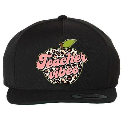 Cute Teacher Vibes Leopard Print Apple Wool Snapback Cap